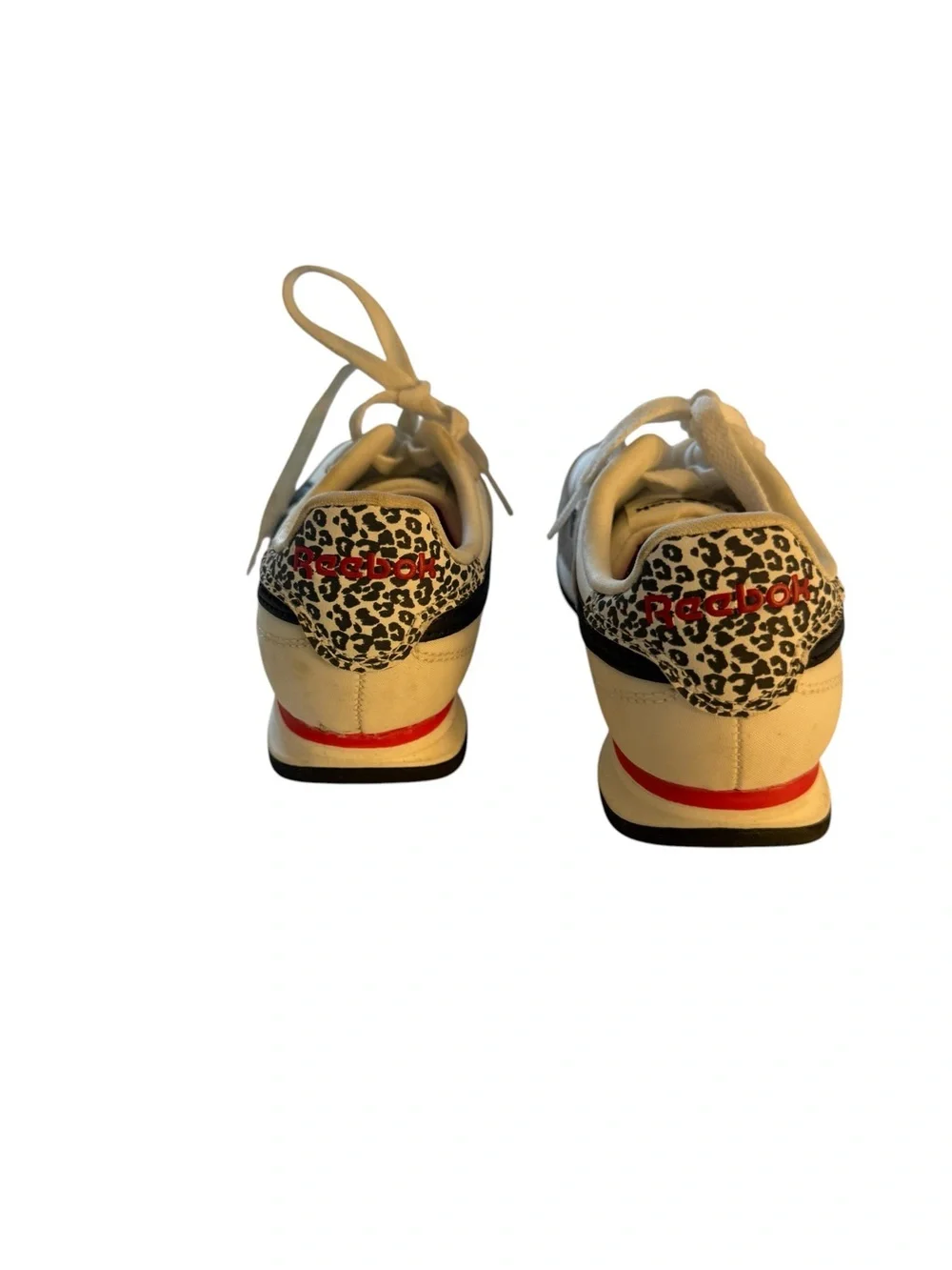 Reebok White and Beige Low-Top Sneakers with Black Details
